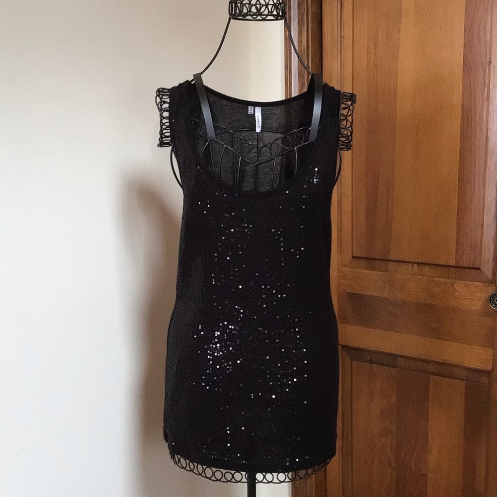 Maurice’s black tank with gems on front, Medium